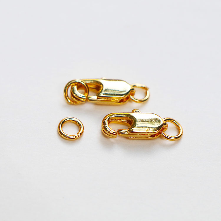 diy配件鱼尾扣弹簧扣龙虾扣手链项链搭扣连接扣 14k包金色扣保色