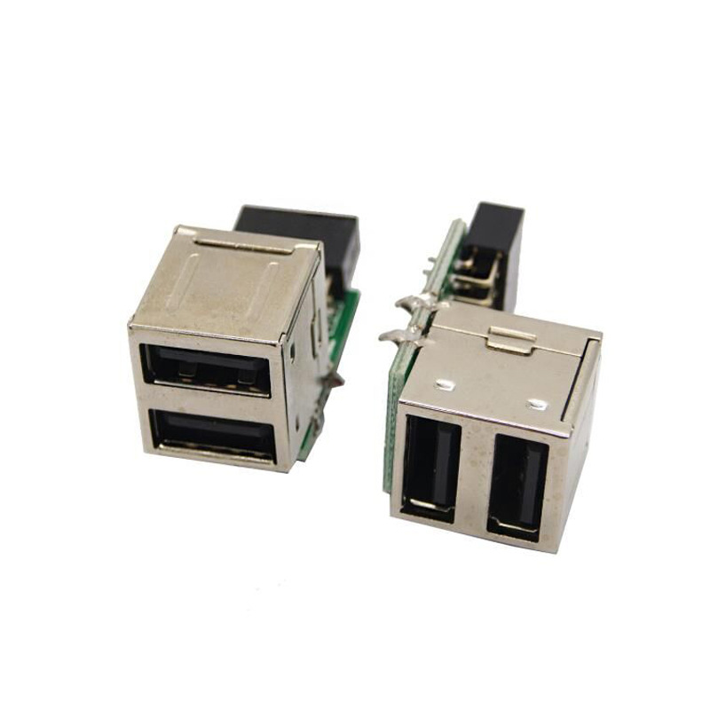 主板usb扩展 9针母口转2口usb2.0转换器 直插主板9pin扩展接口
