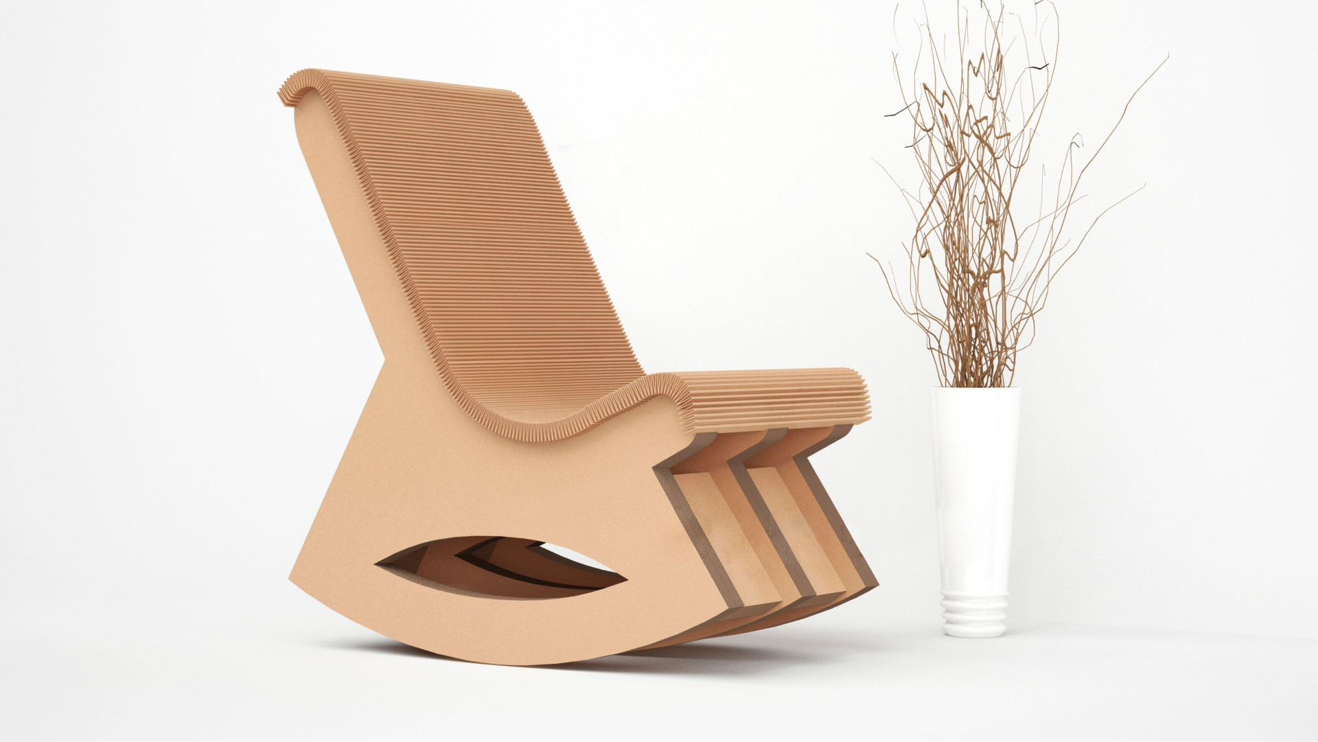 力嘉包装瓦楞纸摇椅家具定制展会展览摆件环保创意居家定制设计