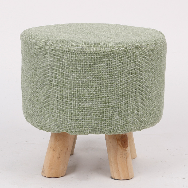 换鞋凳实木布艺小凳子儿童小圆凳 创意礼品小布墩 logo定制布凳