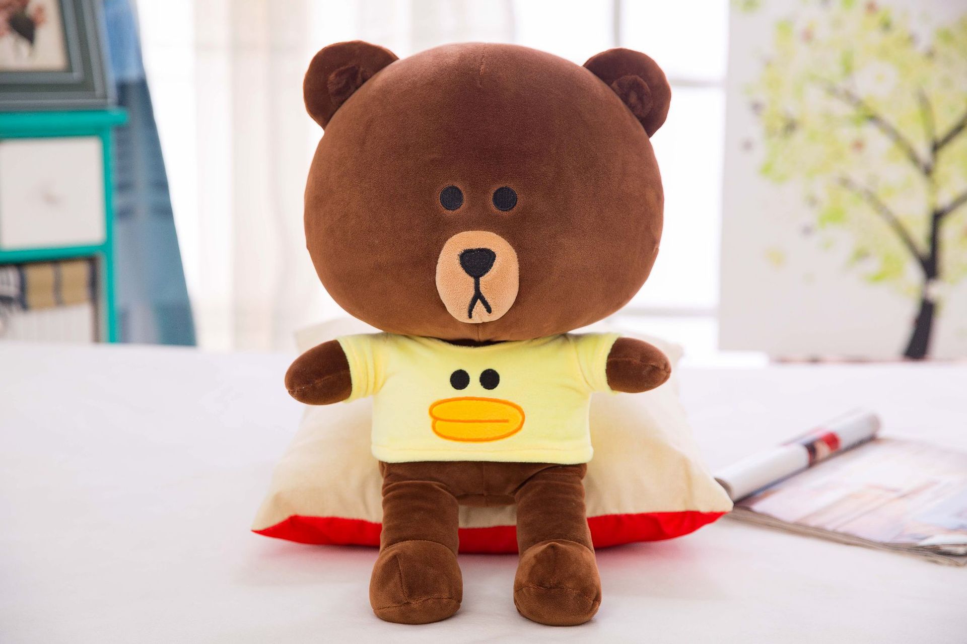 穿衣软体布朗熊公仔条纹毛衣可妮兔子毛绒玩具布娃娃抱抱熊抱枕