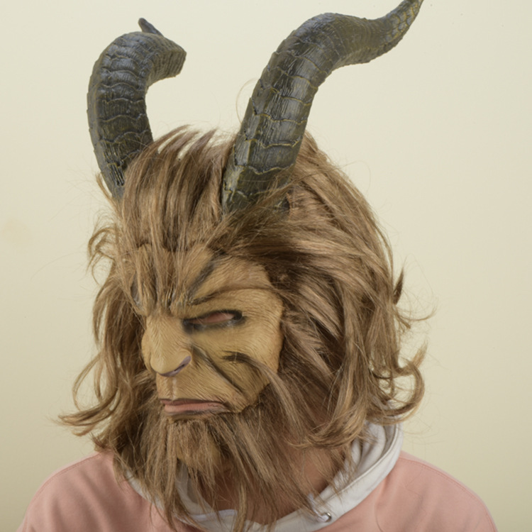 动漫美女与野兽面具头套cosplay 万圣节王子野兽面具