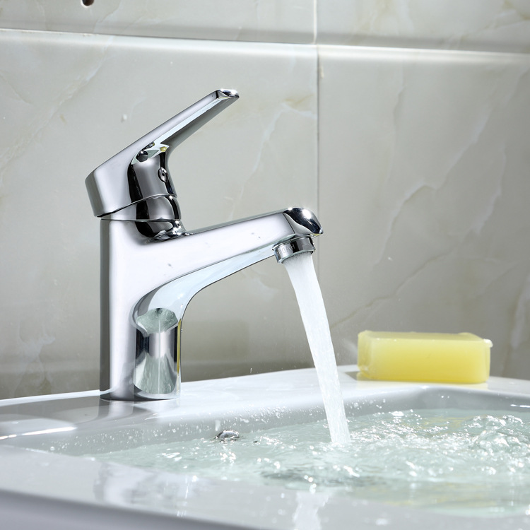 水暖卫浴铜制单孔面盆龙头混水冷热洗脸盆水龙头