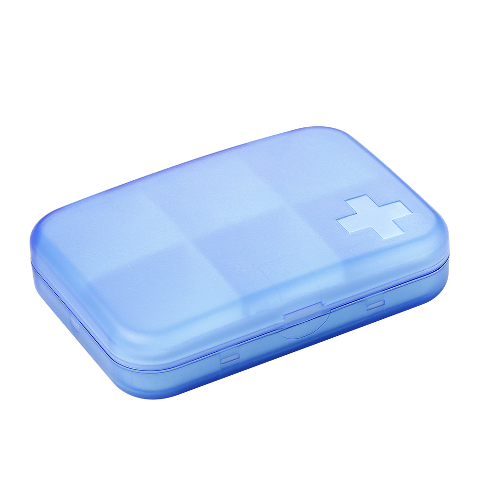 旅行小药盒多格分装便携药盒小巧放药物盒子6格药盒十字小药盒