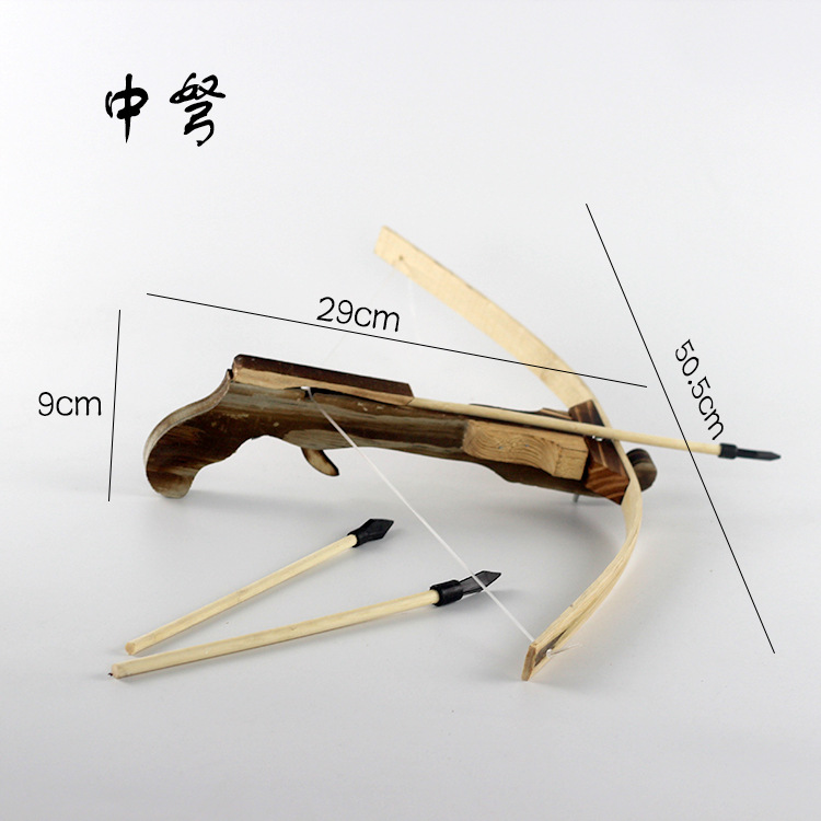 弓箭批发木制手工磨削户外射击模型软胶头无杀伤力十字弩地摊玩具
