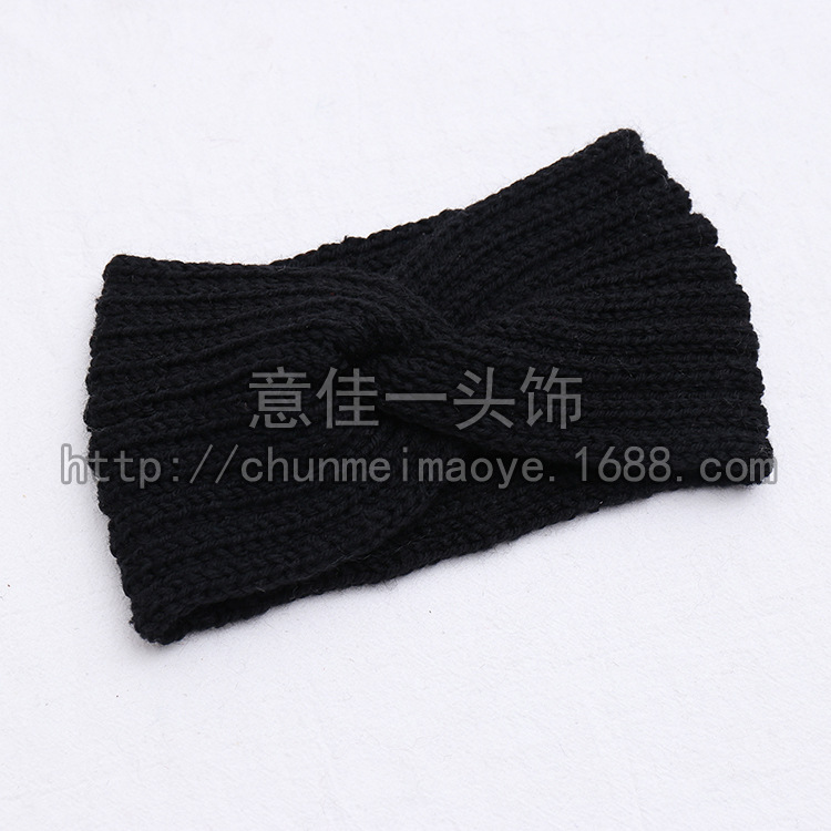 Factory Direct Wool Hair Band Front Cross Women's Fashion Hair Band Autumn and Winter Headband Knitted Hair Band out Hair Band