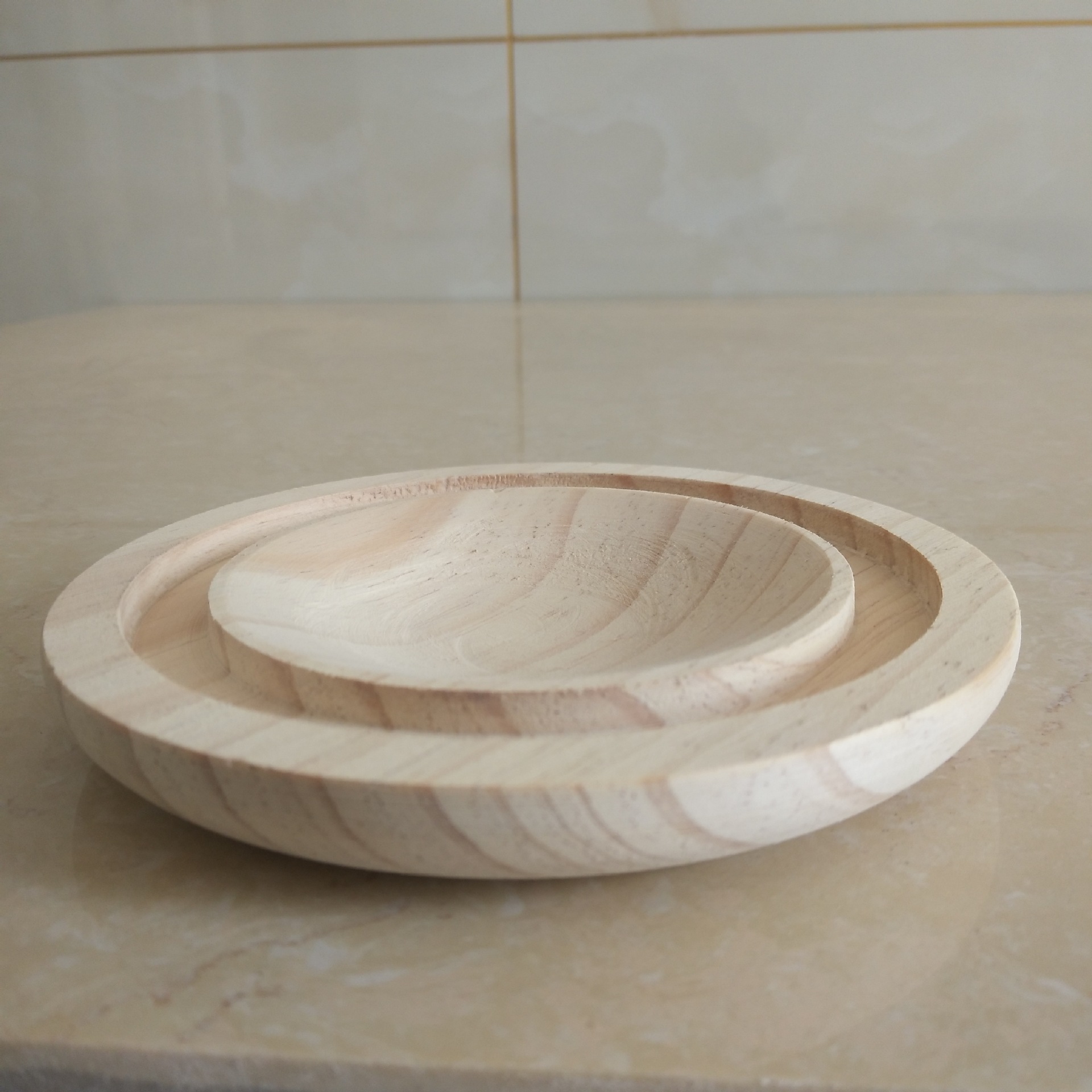 创意款实木圆形底座 木质灯饰圆底座 中式永生花玻璃圆底座