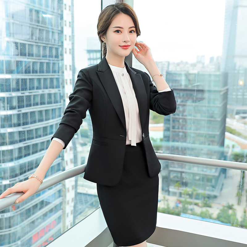 0成交0件2018职业女装套装秋冬款面试正装商务行政酒店工作服一件代发