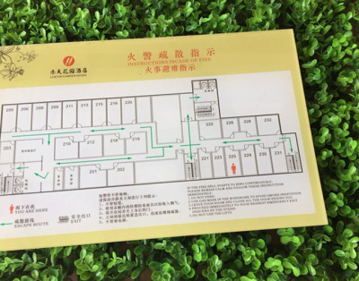 定夜光反光荧光亚克力丝印消防疏散示意图酒店宾馆安全逃生平面图