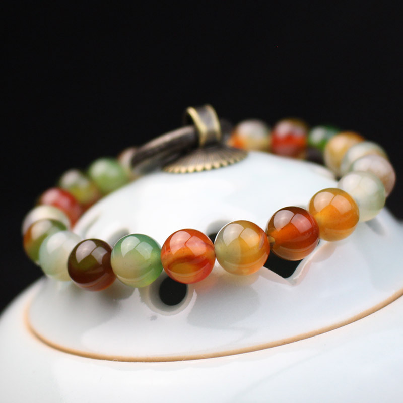 厂家批发水晶手链孔雀玛瑙手串男女情侣款手饰品好友闺蜜礼物