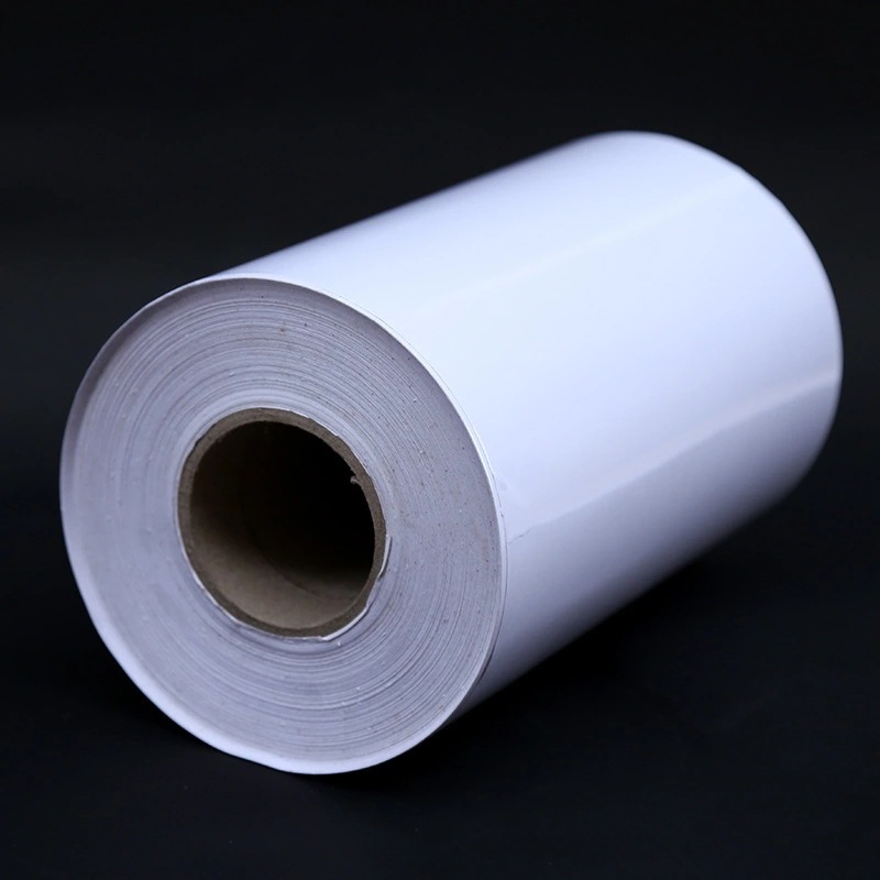 厂家供应莱柏8丝光白pvc不干胶 水胶标签制作白底标签纸