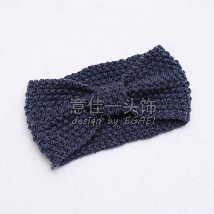 Factory Direct Sales New Online Celebrity Ins Corn Grain Bow Knitted Hair Band Osmanthus Needle Bow Wool Hair