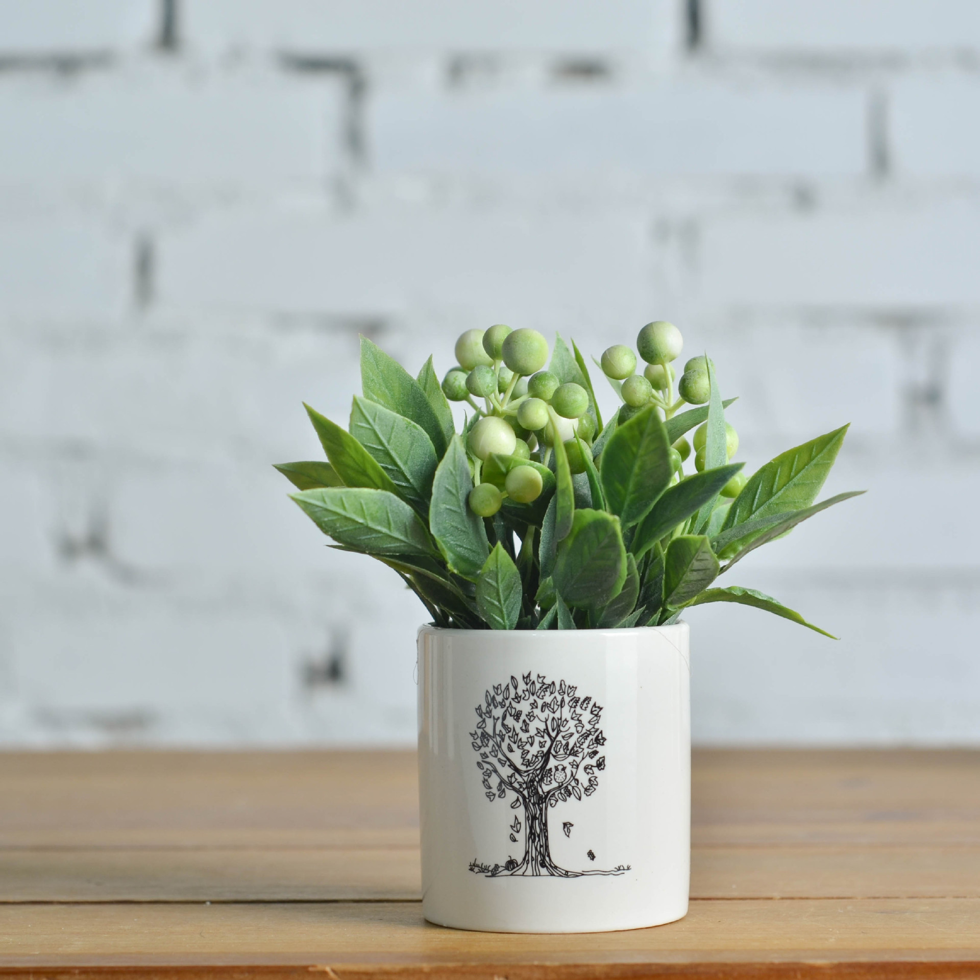 温馨系列爱情树陶瓷仿真盆栽迷你仿真植物家居室内装饰品车载摆件