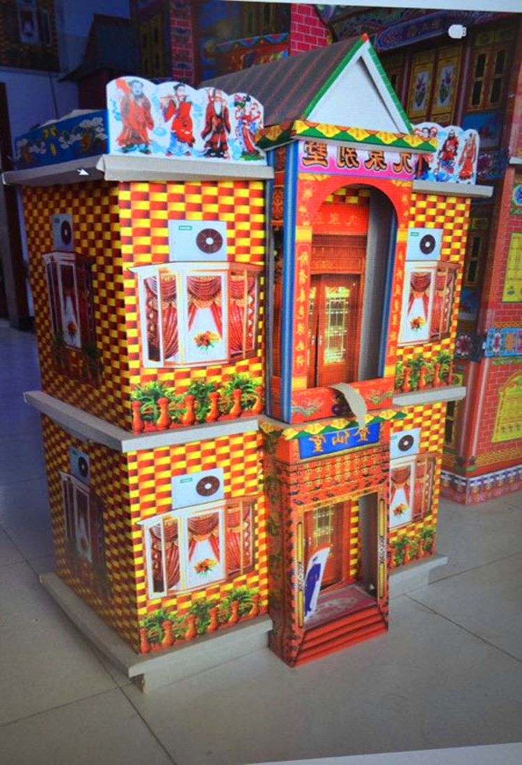 厂家批发 双层八仙楼 纸扎纸活楼房 千顺殡葬用品大全