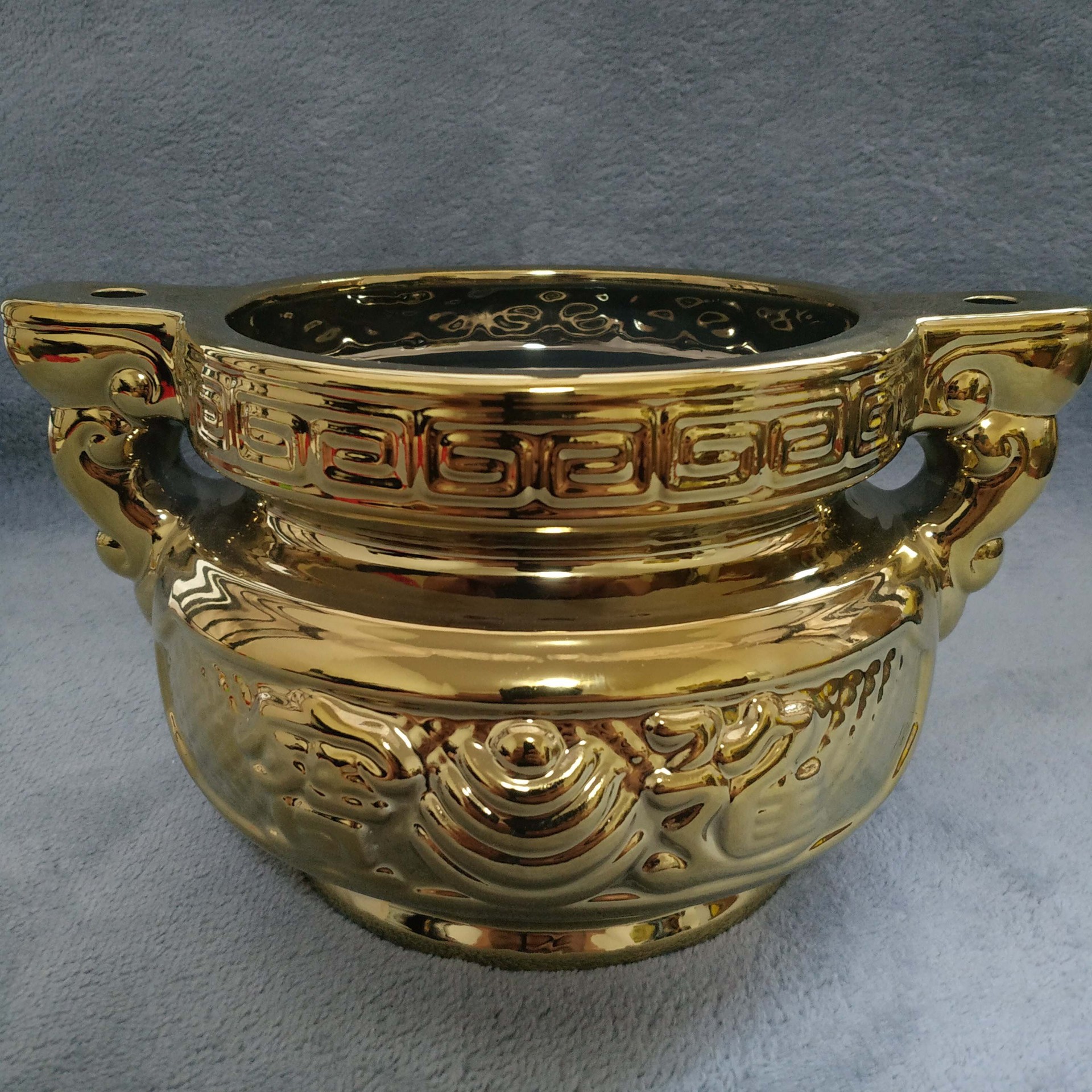 精品仿钛金陶瓷招财炉佛教用品香炉家用居室供佛炉插香供奉炉