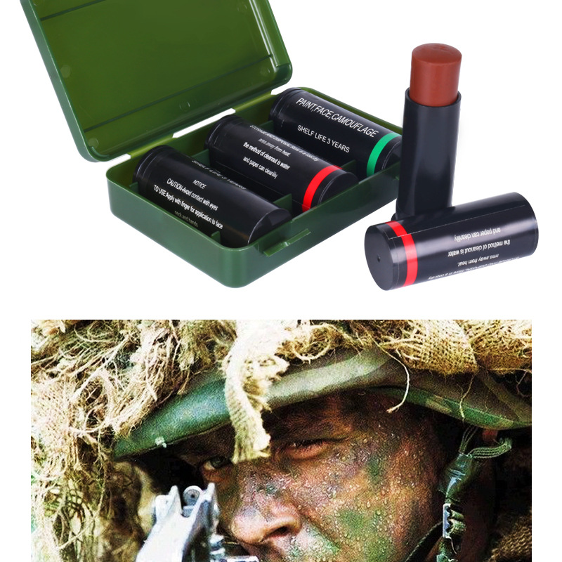 战术伪装迷彩油 脸部涂料3色涂脸画脸迷彩油套装cs野战军迷伪装