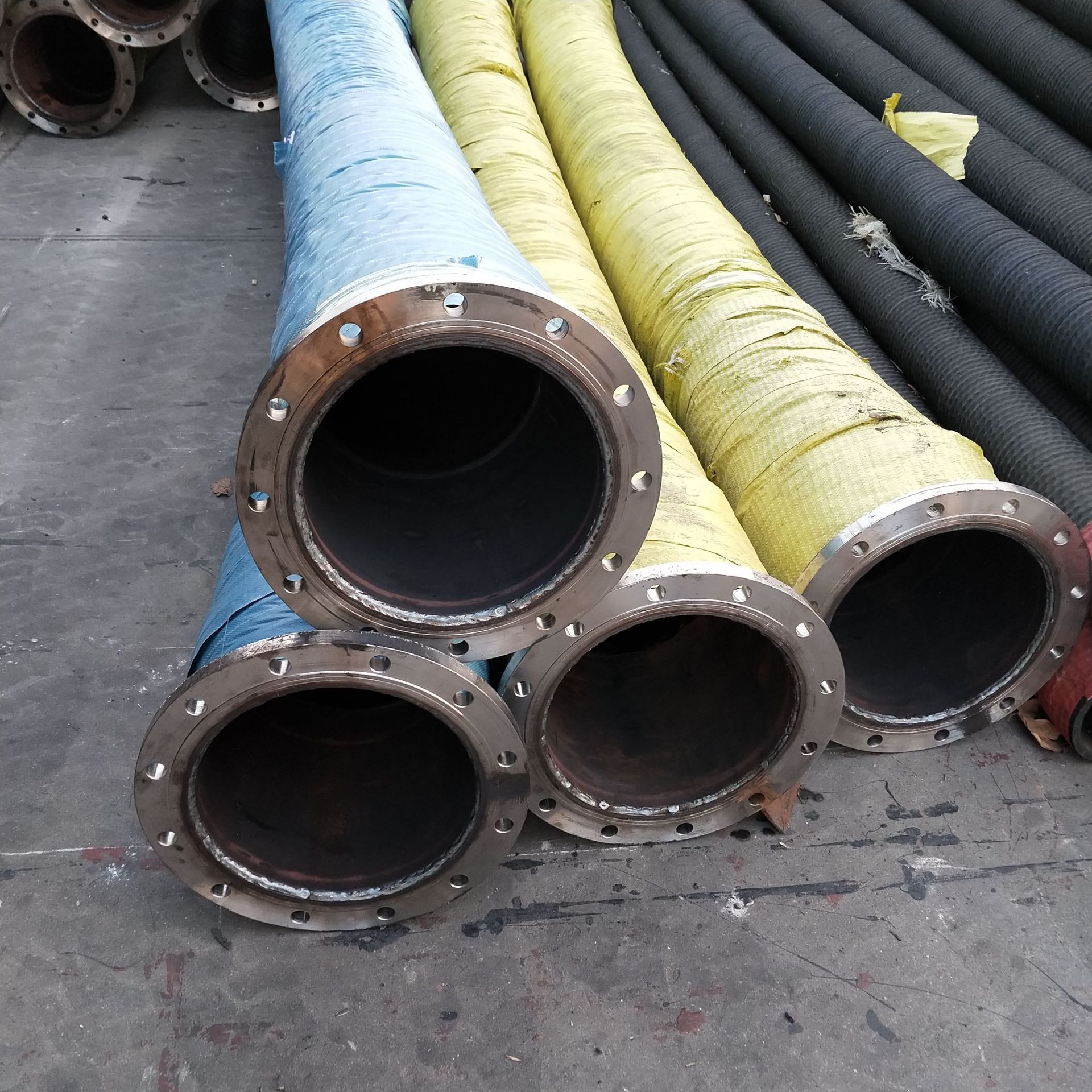 现货 大口径泵用吸排水橡胶软管 大口径法兰衬胶耐磨橡胶管