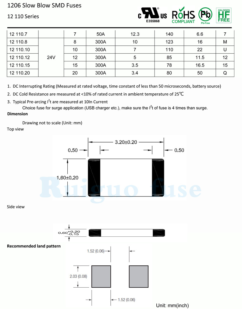 保护器件-smd贴片保险丝0603/1206/2410/1808封装一次性熔断贴...