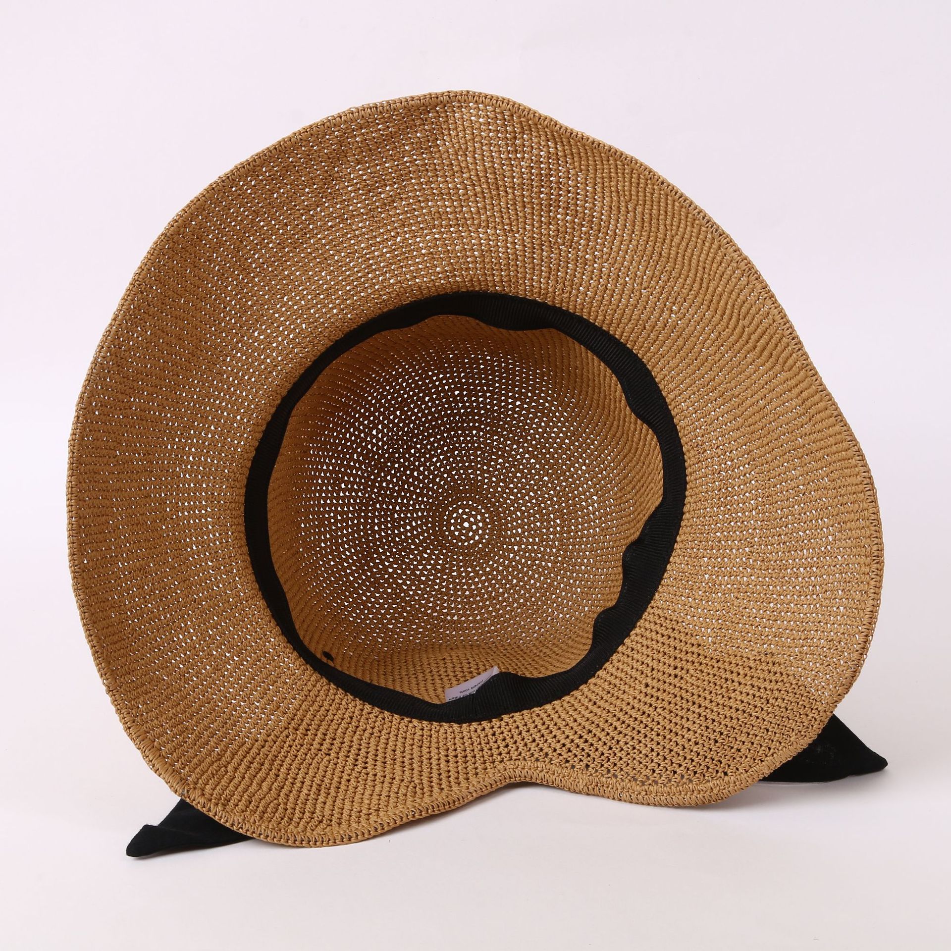 韩版夏季飘带蝴蝶结帽子休闲外出旅游度假草帽防晒遮阳沙滩帽批发