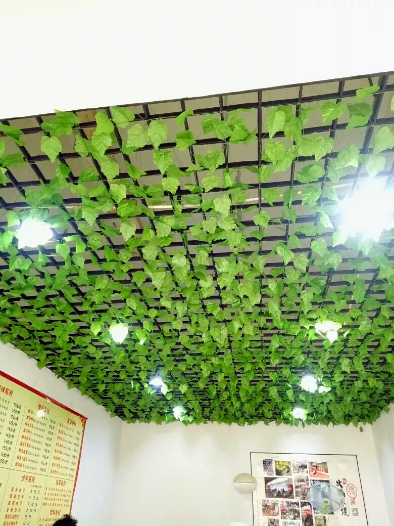 仿真葡萄叶藤条树叶爬山虎常青藤吊顶装饰塑料假花藤绿叶植物藤蔓
