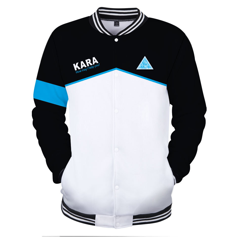 秋季新品 detroit become human底特律游戏周边3d彩印立领棒球服