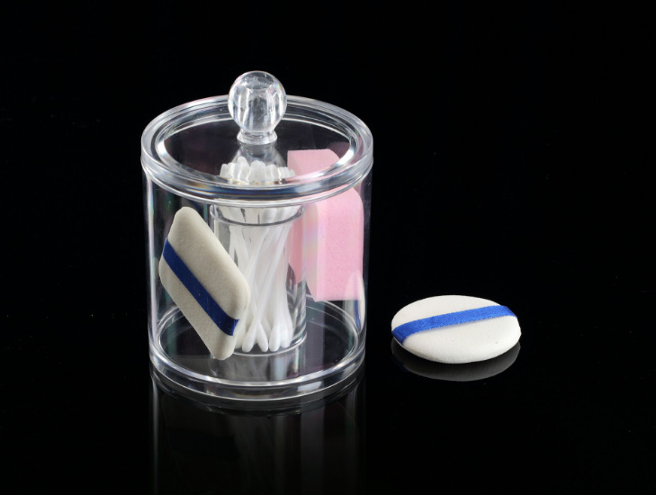 Xiangxingyuan Transparent Plastic round Cosmetic Case High Quality Jewelry Box Cotton Swab Makeup Cotton Box Storage Box