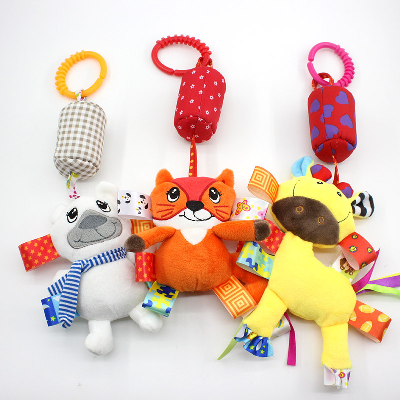 Dolery Baby Wind Chimes Animal Stroller Pendant Baby Crib Hanging Wind Chimes Ringing Infant Plush Toys