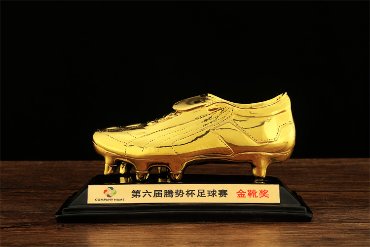世界杯礼品 金靴奖杯 足球先生射手奖 c罗金鞋奖杯定制 球迷用品