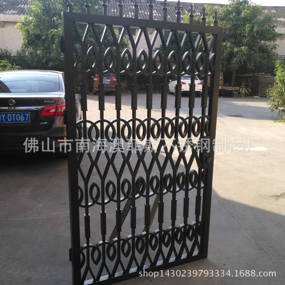 厂家定制不锈钢别墅庭院大门花园庭院门栅栏金属平开门可按图生产