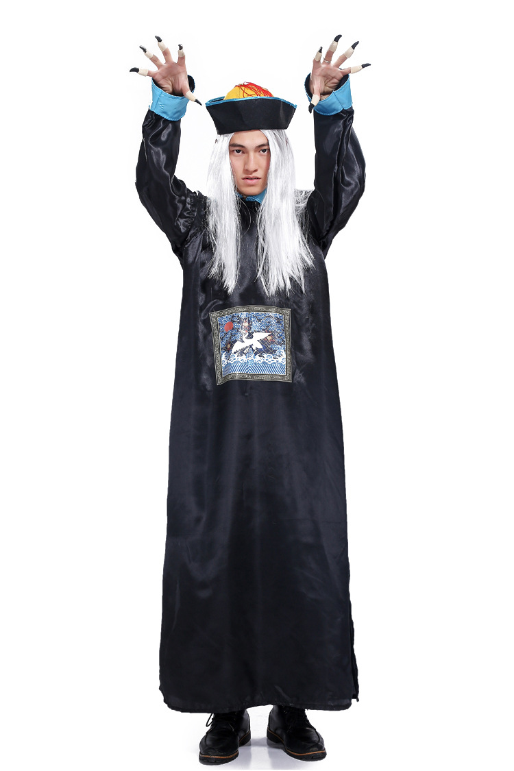 cosplay万圣节成人男鬼衣阎王黑白无常 清朝僵尸服装恐怖鬼衣套装