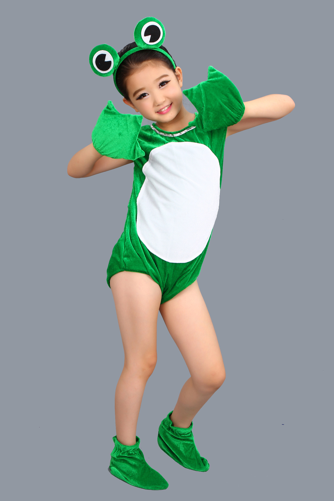万圣节儿童青蛙演出服小蝌蚪找妈妈小跳蛙小青蛙卡通动物舞蹈服