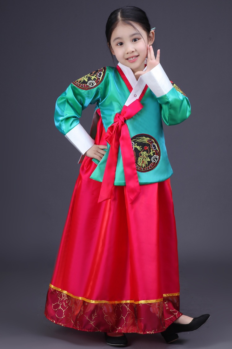 六一儿童演出服少数民族朝鲜族幼儿舞蹈表演服 女童韩服一件代发