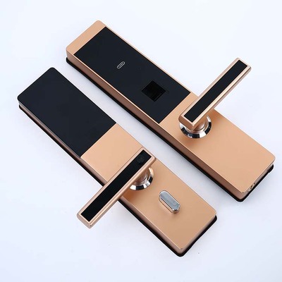 直板锌合金指纹锁(四合一)红古铜和香槟金