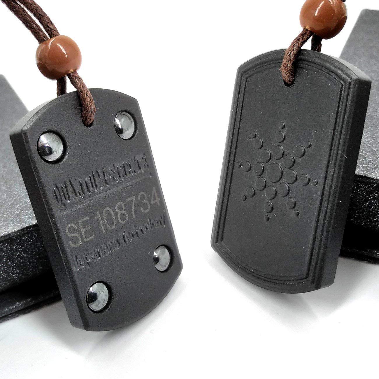 quantum pendant necklace 带钻方形火山石负离子能量吊坠项链