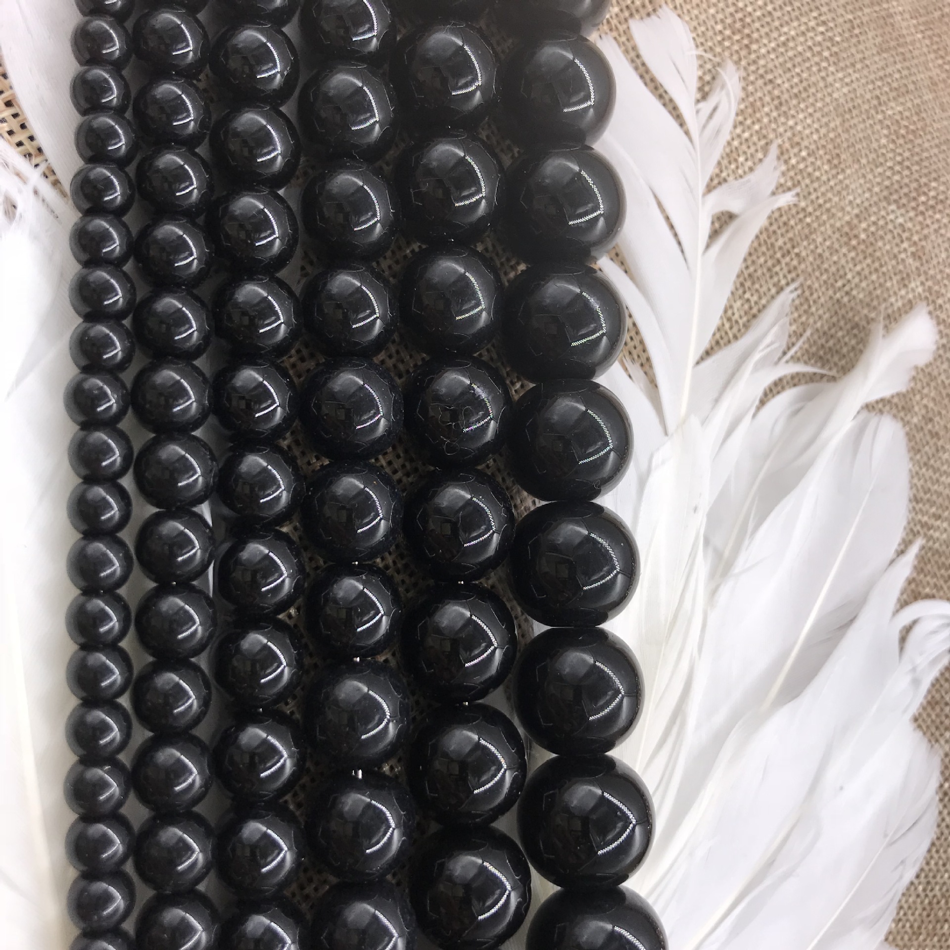 水晶仿黑曜石玻璃光珠6mm--16mm珠帘diy饰品配件厂家批发