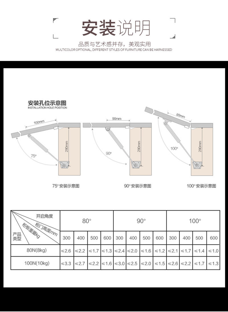 气弹簧正确安装方法图图片