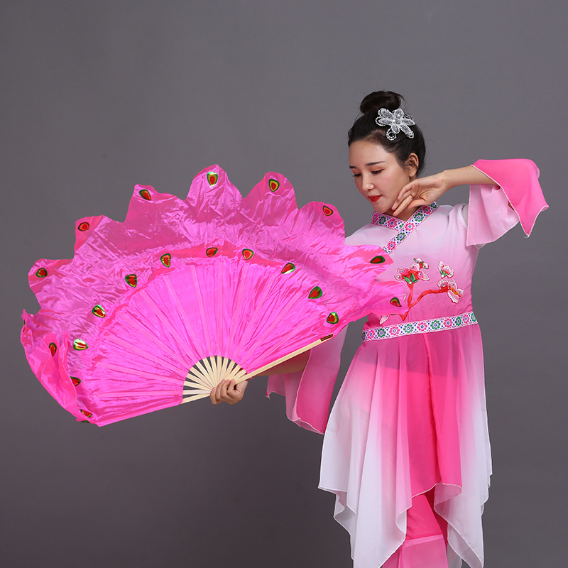 热卖新款孔雀扇舞台表演扇广场舞跳舞演出扇子戏曲道具厂家批发
