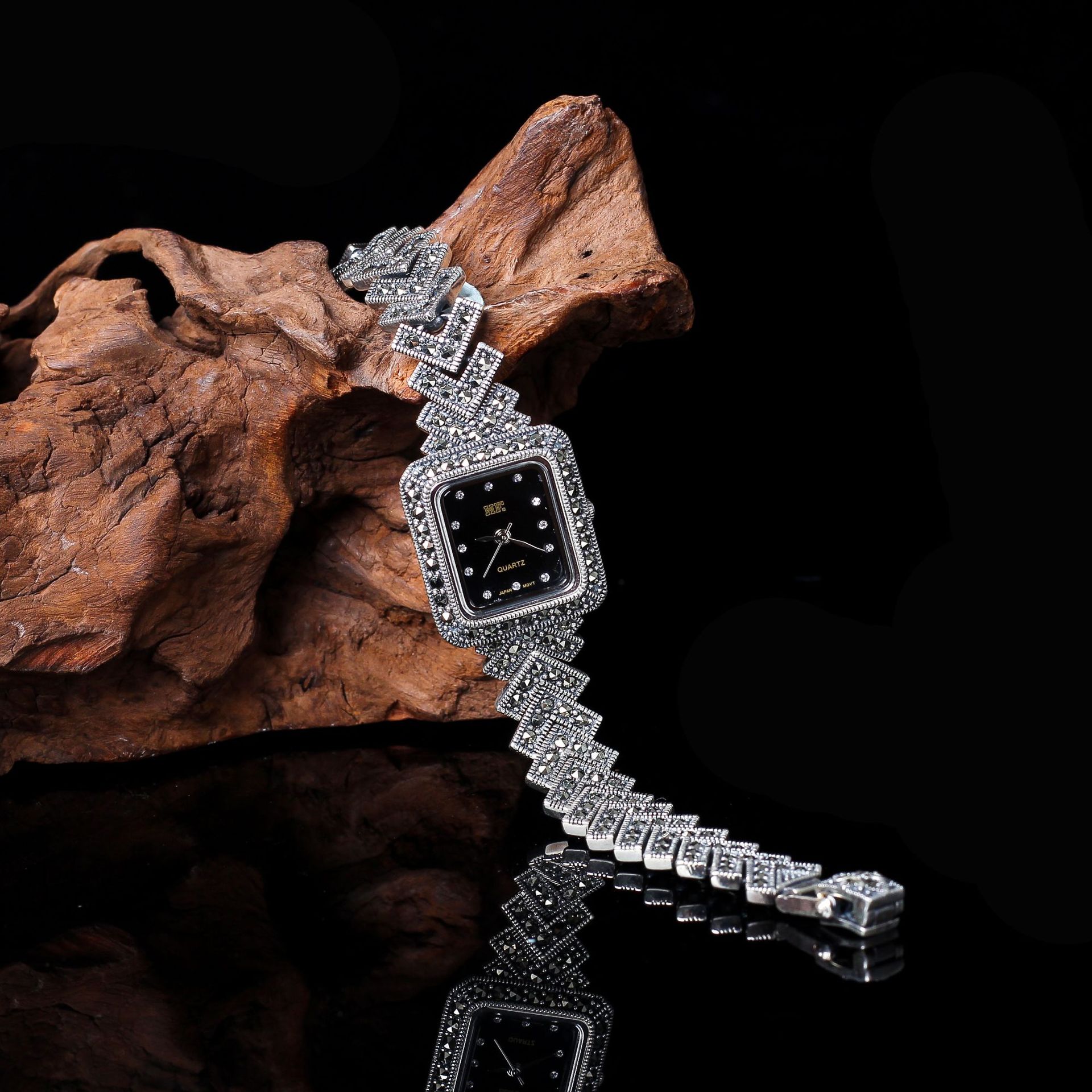 人品银品 泰银批发s925纯银纯手工艺女式手链商务手表