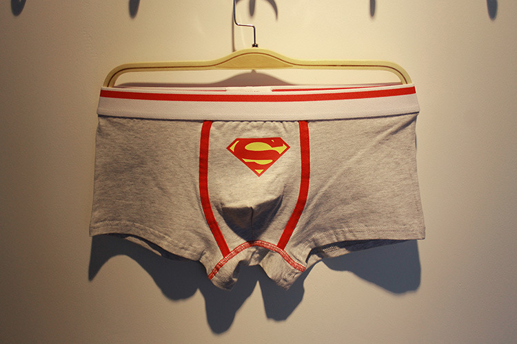 卡通 超人内裤 外贸男士内裤 男式全棉 平角低腰 批发
