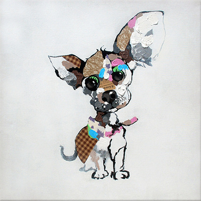 客厅现代装饰画 狗狗无框画