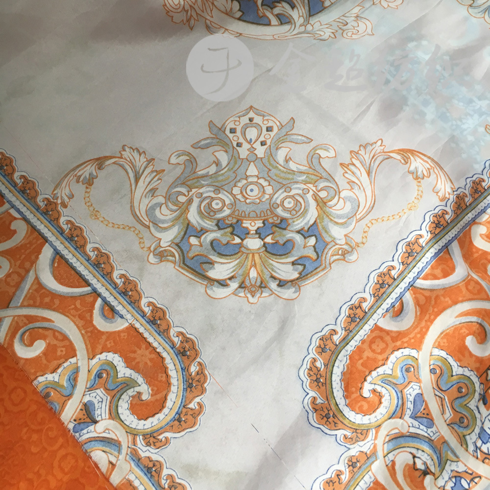 厂家直销 精美花纹平网印花 非洲 中东 印度风格印花桃皮绒