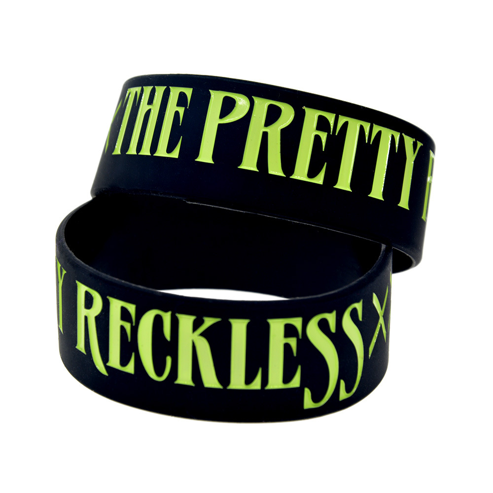 欧美新款the pretty reckless手环1英寸明星乐队软硅胶手镯手腕带