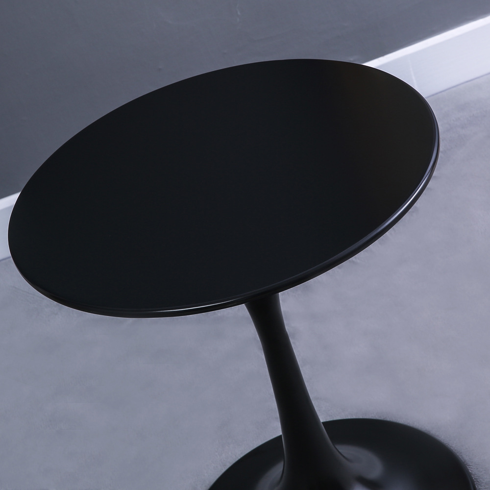 小茶几 酒店客厅休闲卧室家用圆形小边几 黑色烤漆郁金香餐厅桌子