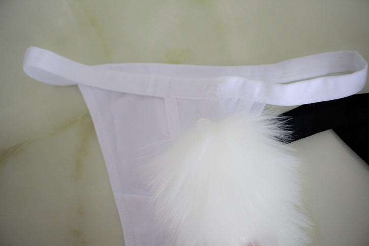 性感 狐狸尾巴内裤丁字裤 棉质裤子仿真狐狸毛绒尾巴情趣内衣