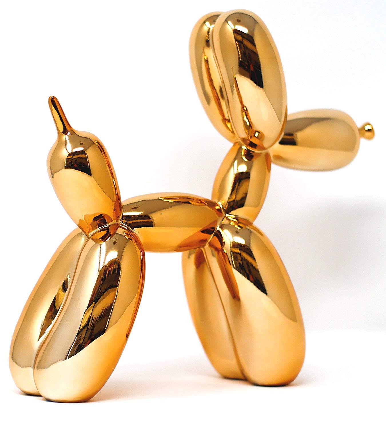 北欧家居装饰品摆件 电镀金色陶瓷气球狗 外贸陶瓷动物气球狗摆件