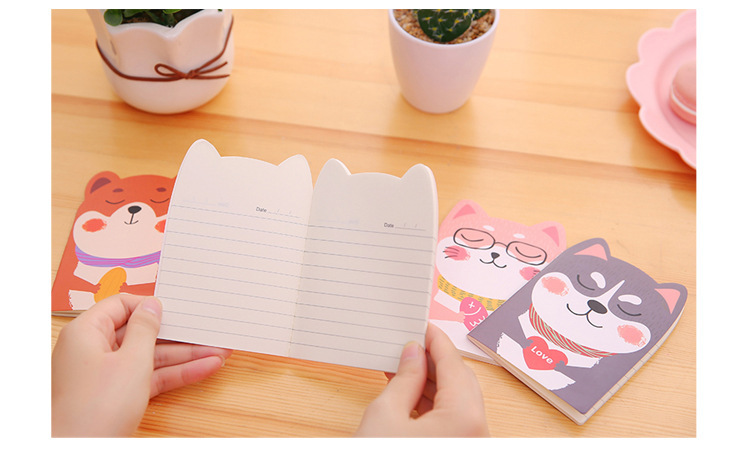 韩版可爱卡哇伊动物记事本萌宠卡通软面小本子缝线本学习文具奖品
