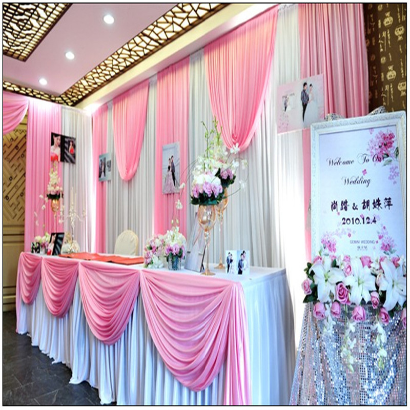 签到台背景婚庆纱幔迎宾区留影区新款布幔酒店现场布置婚礼粉色