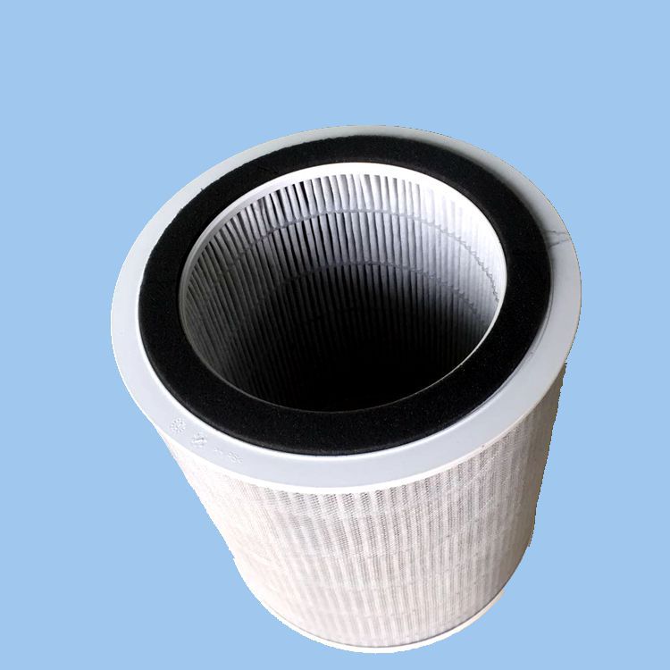 订制生产圆筒形夹碳布滤网多功能除甲醛除颗粒物净化器夹炭布滤网