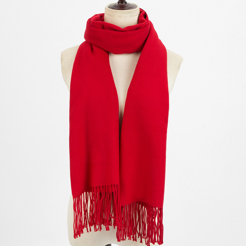 大红色围巾批发现货中国红围脖丝巾活动开门红保险公司年会礼品