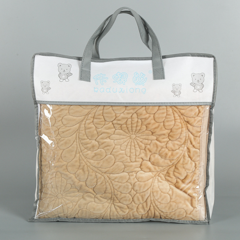 厂家直销床上用品四件套无纺布袋定制高级床垫零售透明包装袋定做